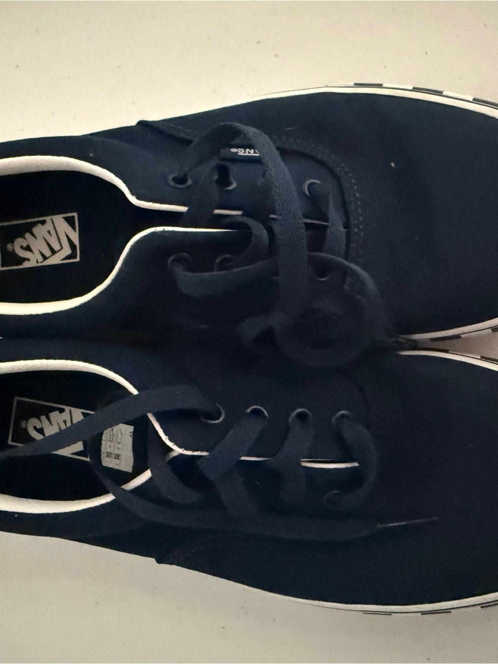 Vans Navy Canvas Low-Top Lace-Up Sneakers